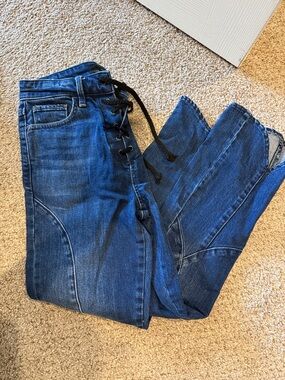 Lucky Brand Lace-Up Dark Blue Skinny Jeans for Women